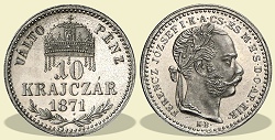 1871-es 10 krajczár KB (Körmöcbánya) Váltó Pénz - (1871 10 krajczar)