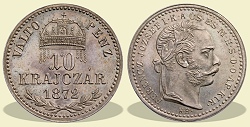 1872-es 10 krajczár KB (Körmöcbánya) Váltó Pénz - (1872 10 krajczar)