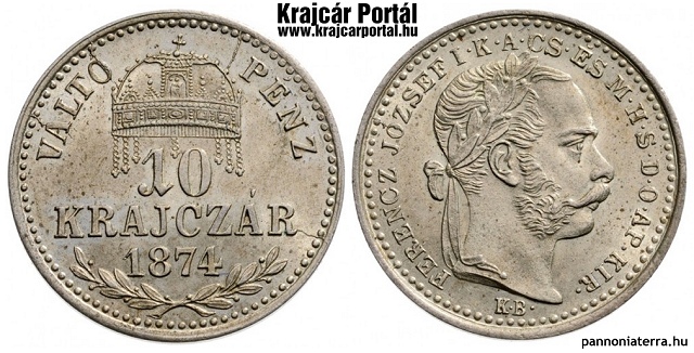 1874-es 10 krajczr KB (Krmcbnya) Vlt Pnz - (1874 10 krajczar)