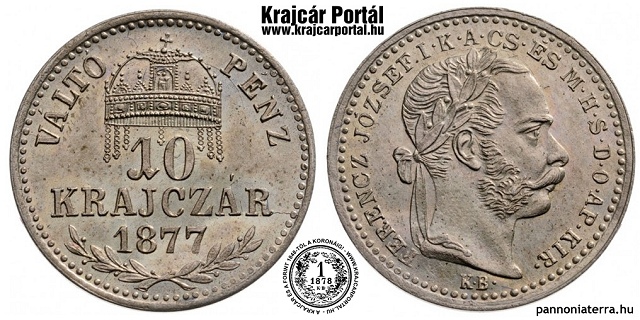 1877-es 10 krajczr KB (Krmcbnya) Vlt Pnz - (1877 10 krajczar)