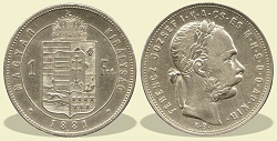1881-es széles címeres 1 forint KB (Körmöcbánya) - (1881 1 forint)
