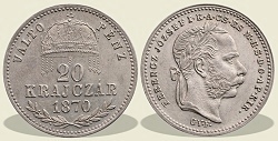 1870-es 20 krajczár GYF (Gyulafehérvár) Váltó Pénz - (1870 20 krajczar)