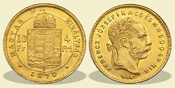 1870-es 4 forint / 10 Frank GYF (Gyulafehérvár) - (1870 4 forint / 10 Frank)