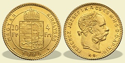 1888-as 4 forint / 10 Frank KB (Körmöcbánya) - (1888 4 forint / 10 Frank)