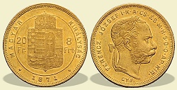 1871-es 8 forint / 20 Frank GYF (Gyulafehérvár) - (1871 8 forint / 20 Frank)