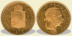 1875-ös 8 forint / 20 Frank KB (Körmöcbánya) - (1875 8 forint / 20 Frank)