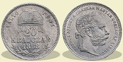 Alumínium próbaveret 1868-as 20 krajcár - (1868 20 krajczrar)