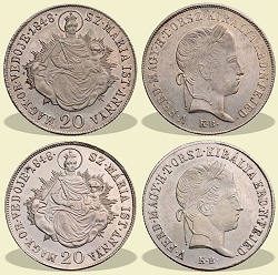 Verőtő változatos 1848-as 20 krajcár - (1848 20 krajczar)