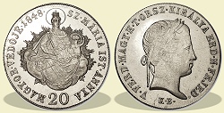 Verőtő változatos kis koronás 1848-as 20 krajcár - (1848 20 krajczar)