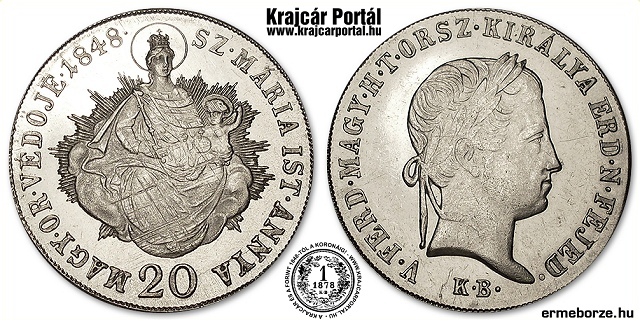 Vert vltozatos kis korons 1848-as 20 krajcr - (1848 20 krajczar)