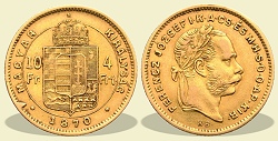 Verdehibás anyagtöbbletes 1870-es 4 forint - (1870 4 frt)