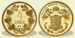 Arany veret 1868-as 4 krajcár - (1868 4 krajczrar)
