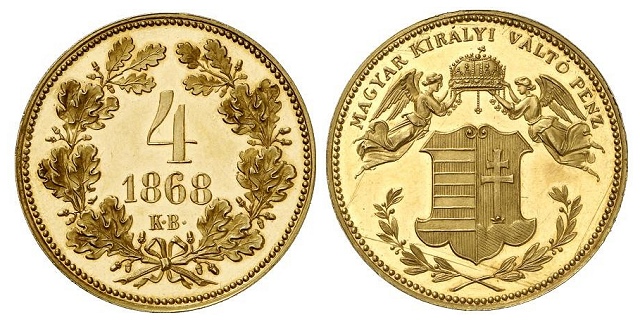 Arany veret 1868-as 4 krajcár - (1868 4 krajczrar)