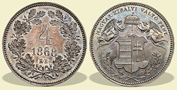 Ezüst veret 1868-as 4 krajcár - (1868 4 krajczrar)