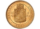 1880-as 8 forint / 20 Frank KB  kis fej (Körmöcbánya) - (1880 8 forint / 20 Frank)