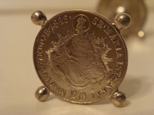 Szabadágharc korabeli 1848-as 20 krajcáros érmékből készült késtartó! 