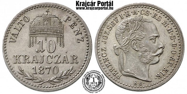 1870-es 10 krajczr KB (Krmcbnya) Vlt Pnz - (1870 10 krajczar)