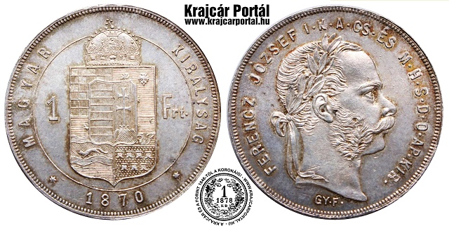 1870-es 1 forint GYF (Gyulafehérvár) - (1870 1 forint)