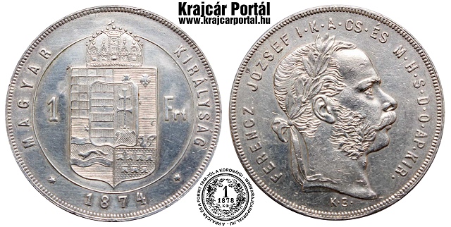 1874-es 1 forint KB (Körmöcbánya) - (1874 1 forint)