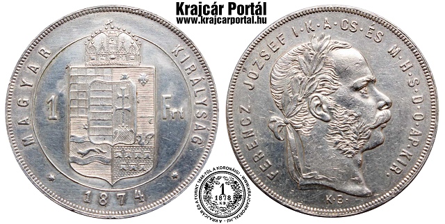 1874-es 1 forint KB (Krmcbnya) - (1874 1 forint)