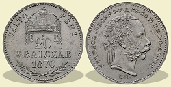 1870-es 20 krajczr KB (Krmcbnya) Vlt Pnz - (1870 20 krajczar)