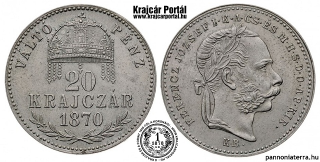 1870-es 20 krajczr KB (Krmcbnya) Vlt Pnz - (1870 20 krajczar)