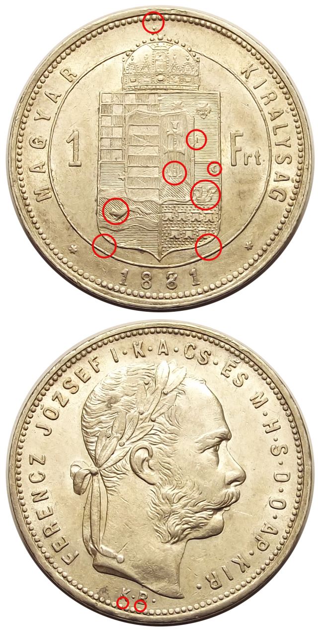 1881 1 forint (keskenyebb cmer)