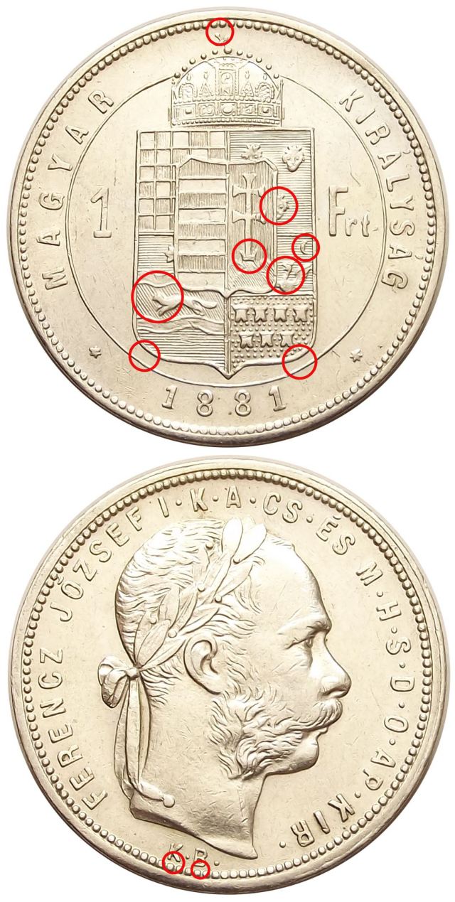 1881 1 forint (szles cmer)