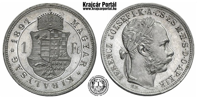 Alumínium próbaveret 1891-es 1 forint - (1891 1 frt)