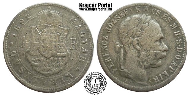 Korabeli hamisítvány 1892-es 1 forint - (1892 1 frt)