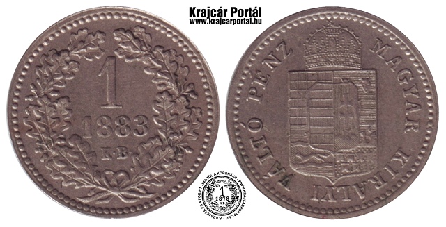 Nikkel próbaveret 1883-as 1 krajcár - (1883 1 krajczar)