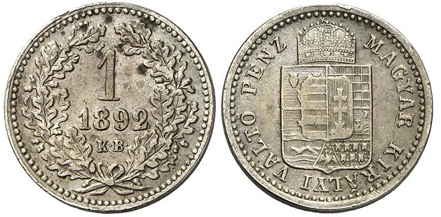 Nikkel próbaveret 1892-es 1 krajcár - (1892 1 krajczar)