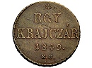 Vert vltozat Cmer cscske az I betnl 1849-es 1 krajcr - (1849 1 krajczar)