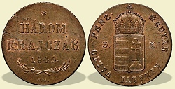 1849-es 3 krajcr - (1849 3 krajczar)