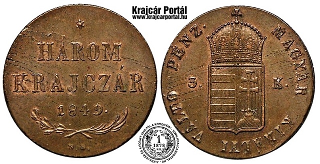 1849-es 3 krajcár - (1849 3 krajczar)
